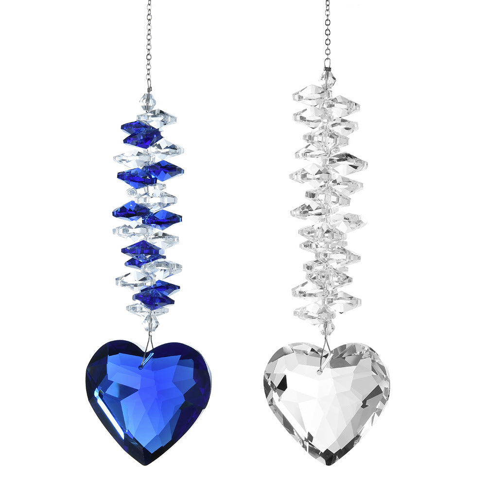 Pendentif prisme en cristal en forme de cœur 