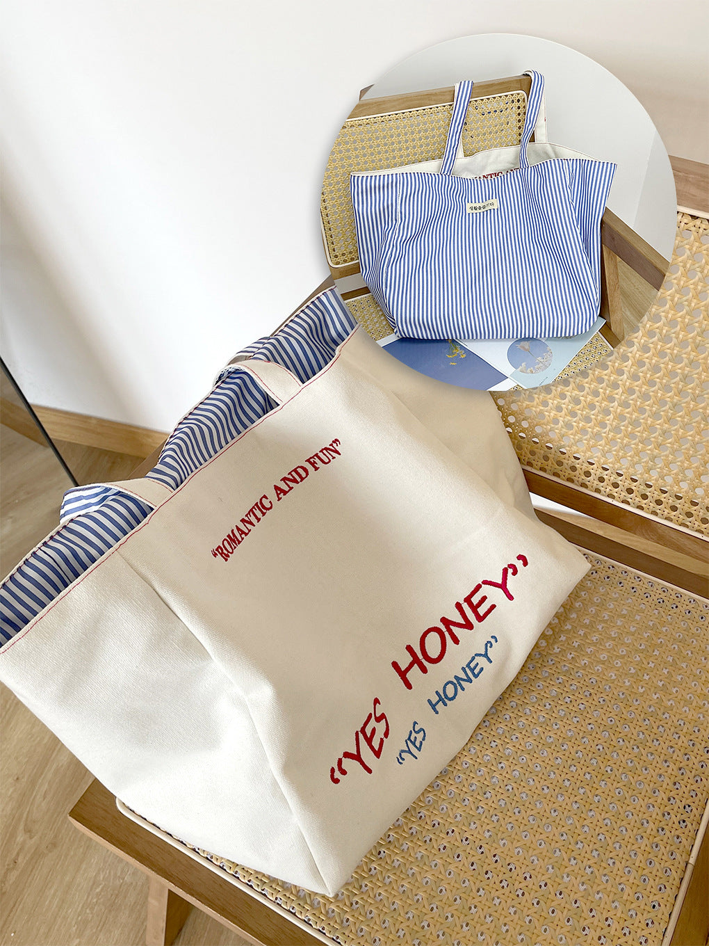 Reversible Large Capacity Tote Bag