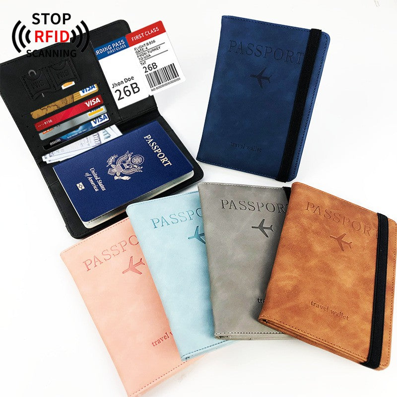 Portefeuille passeport en cuir 