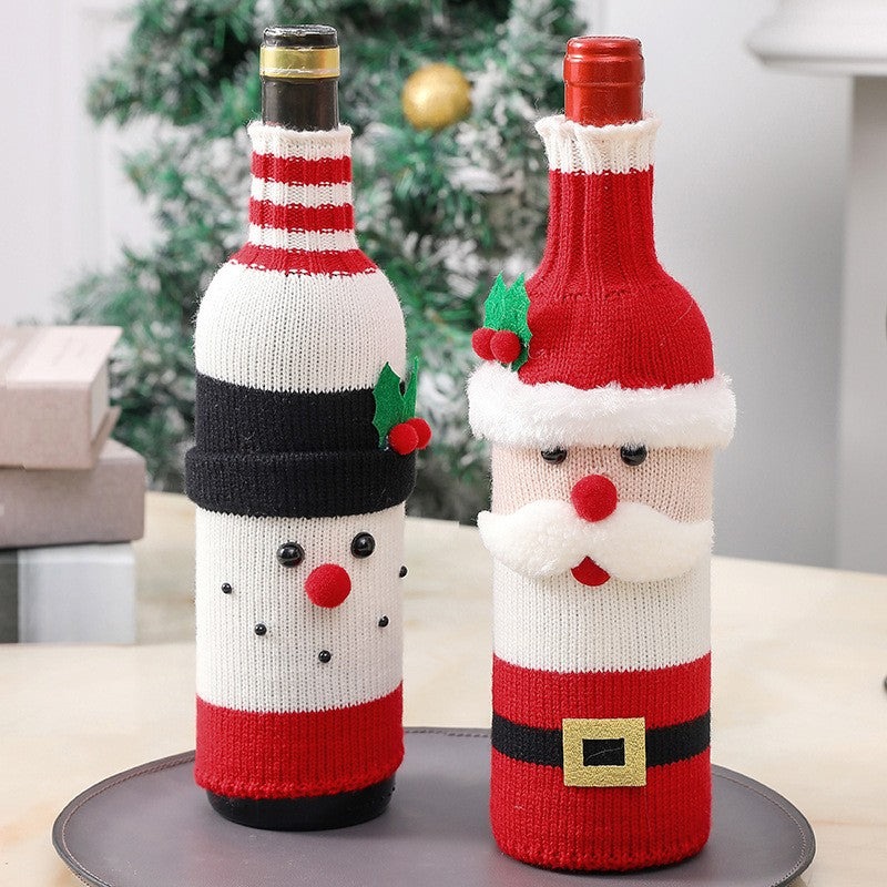 Housse de bouteille de vin de Noël 