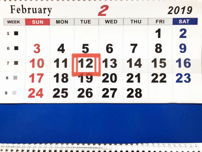 Indicateur de fenêtre de date du calendrier 