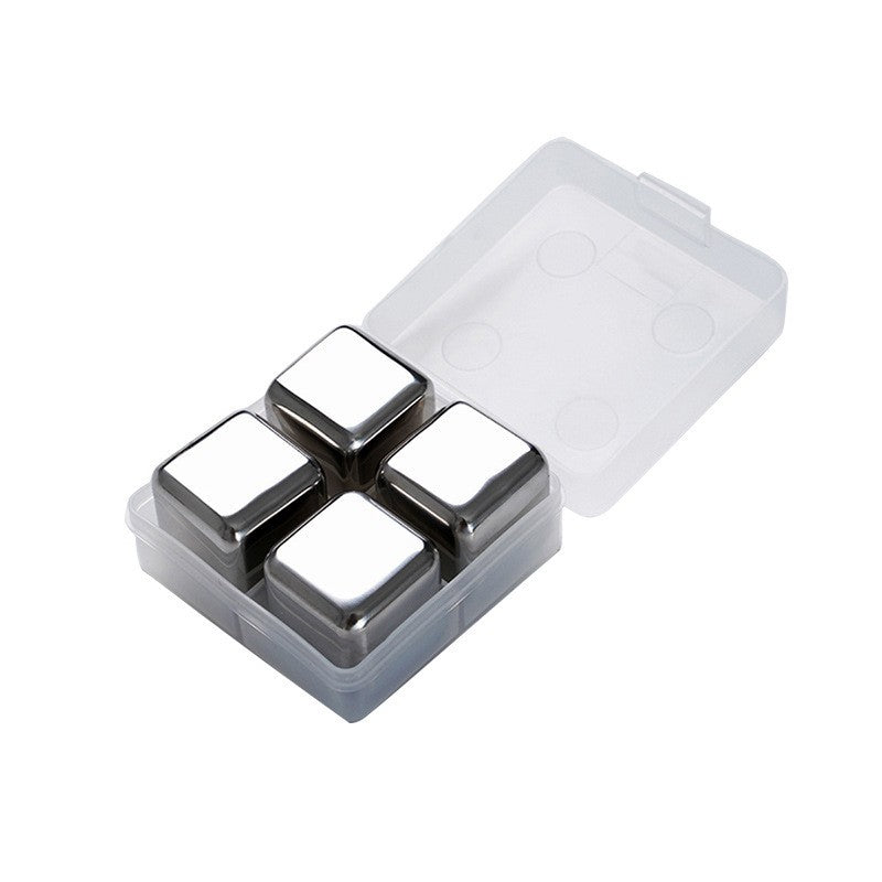 4 glaçons en acier inoxydable 