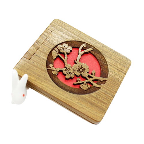 Miroir portable en bois de santal 