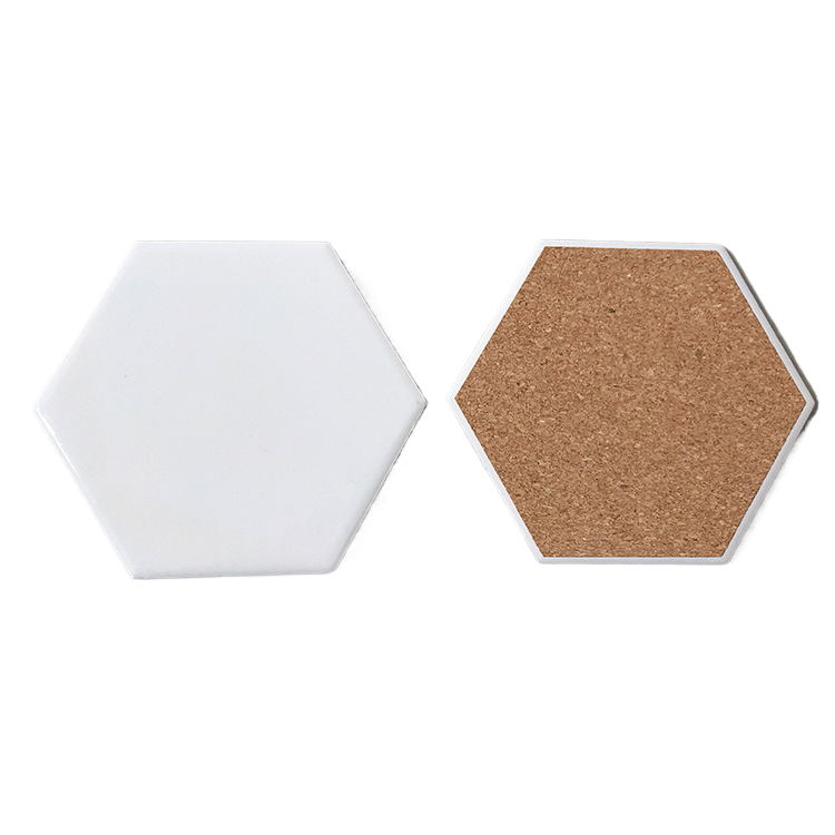 Dessous de verre hexagonal en céramique 