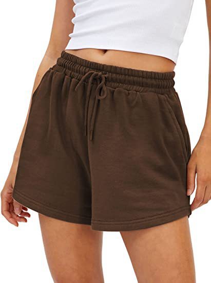 Short de survêtement taille haute pour femme 