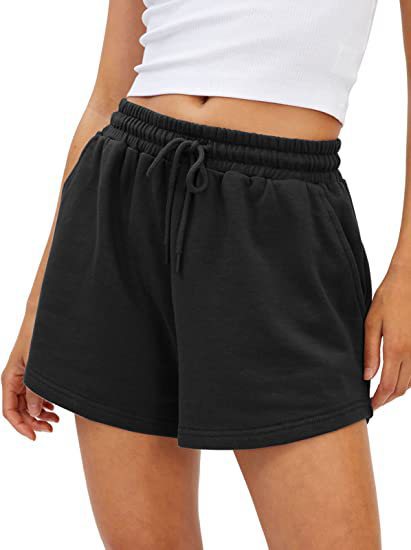 Short de survêtement taille haute pour femme 