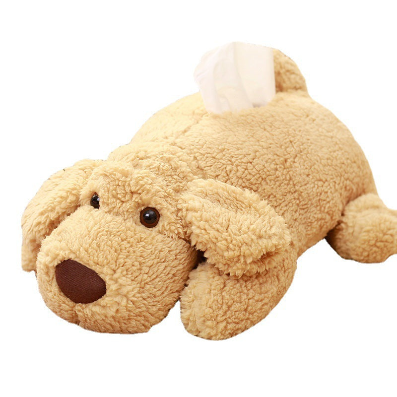 Boîte à mouchoirs en forme de chien en peluche 