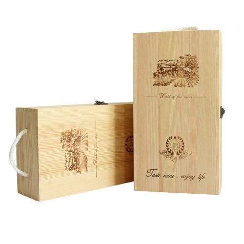 Coffret à vin en bois pour 2 bouteilles 
