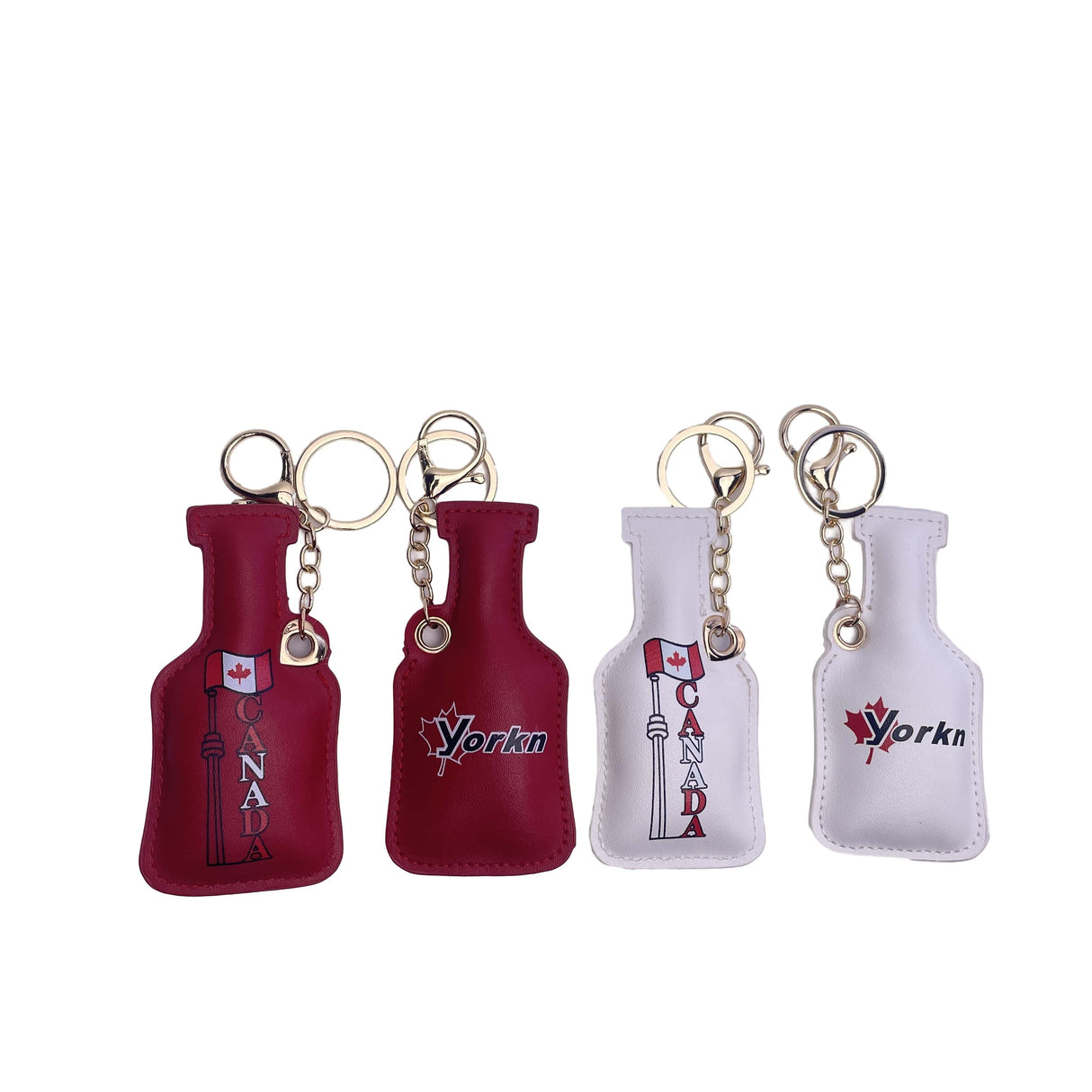 Porte-clés en cuir en forme de bouteille d'eau 