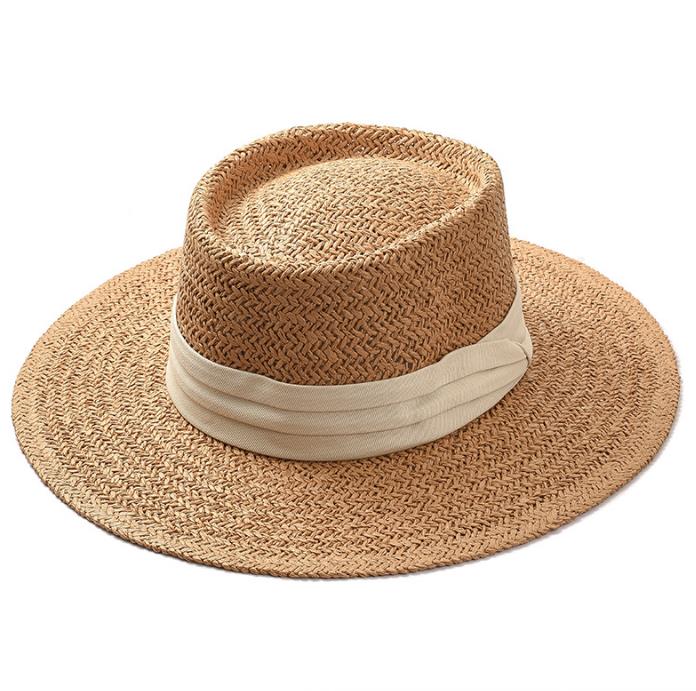 Chapeau de paille avec bande de 2 pouces 