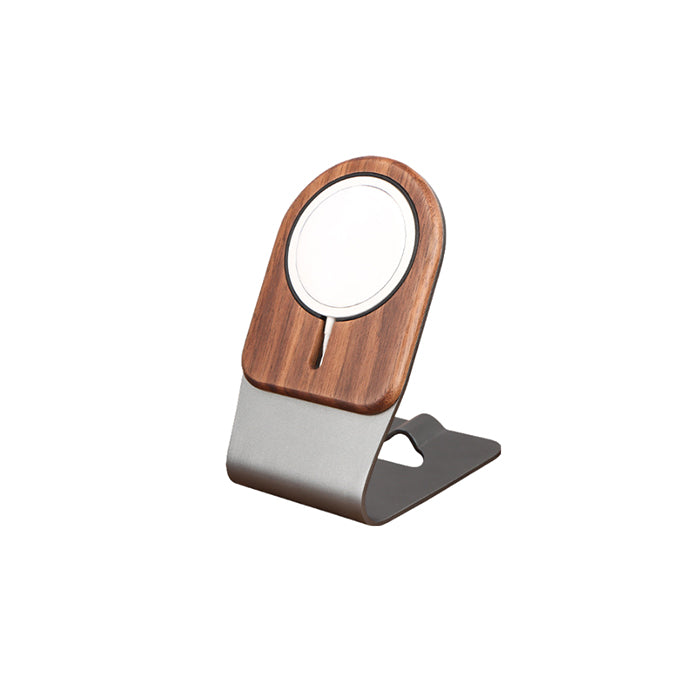 Support de téléphone en bois avec chargeur sans fil 