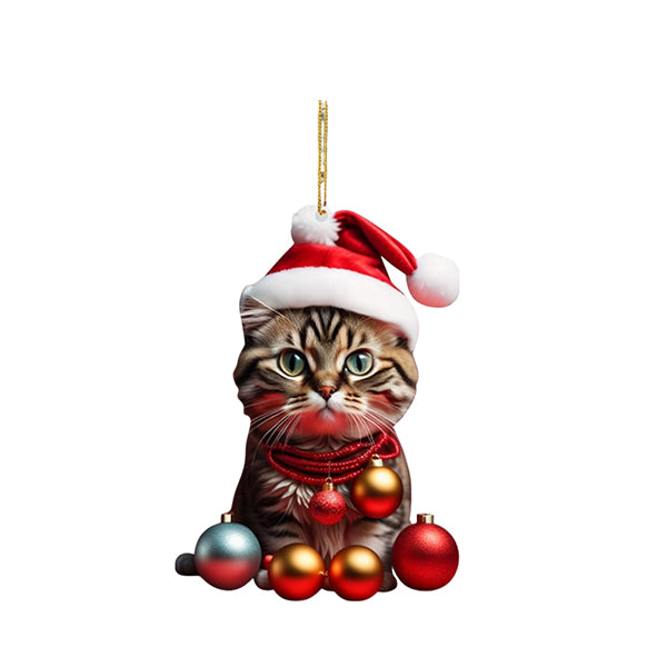Décoration de Noël en forme de chat 