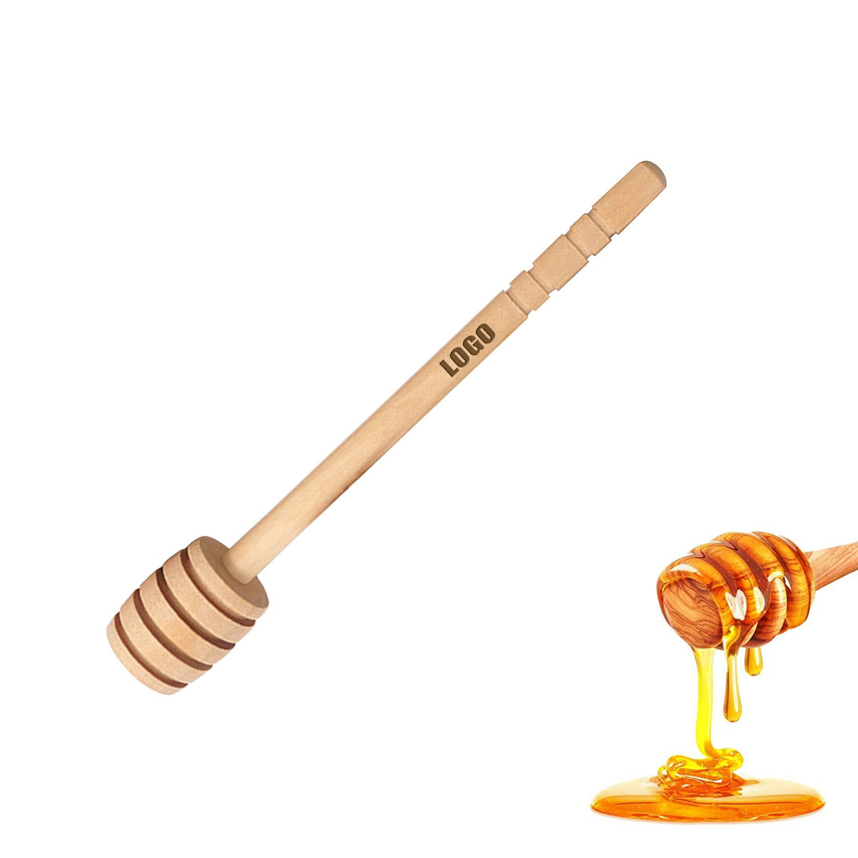 Bâtonnet agitateur en bois pour miel de 15 cm 