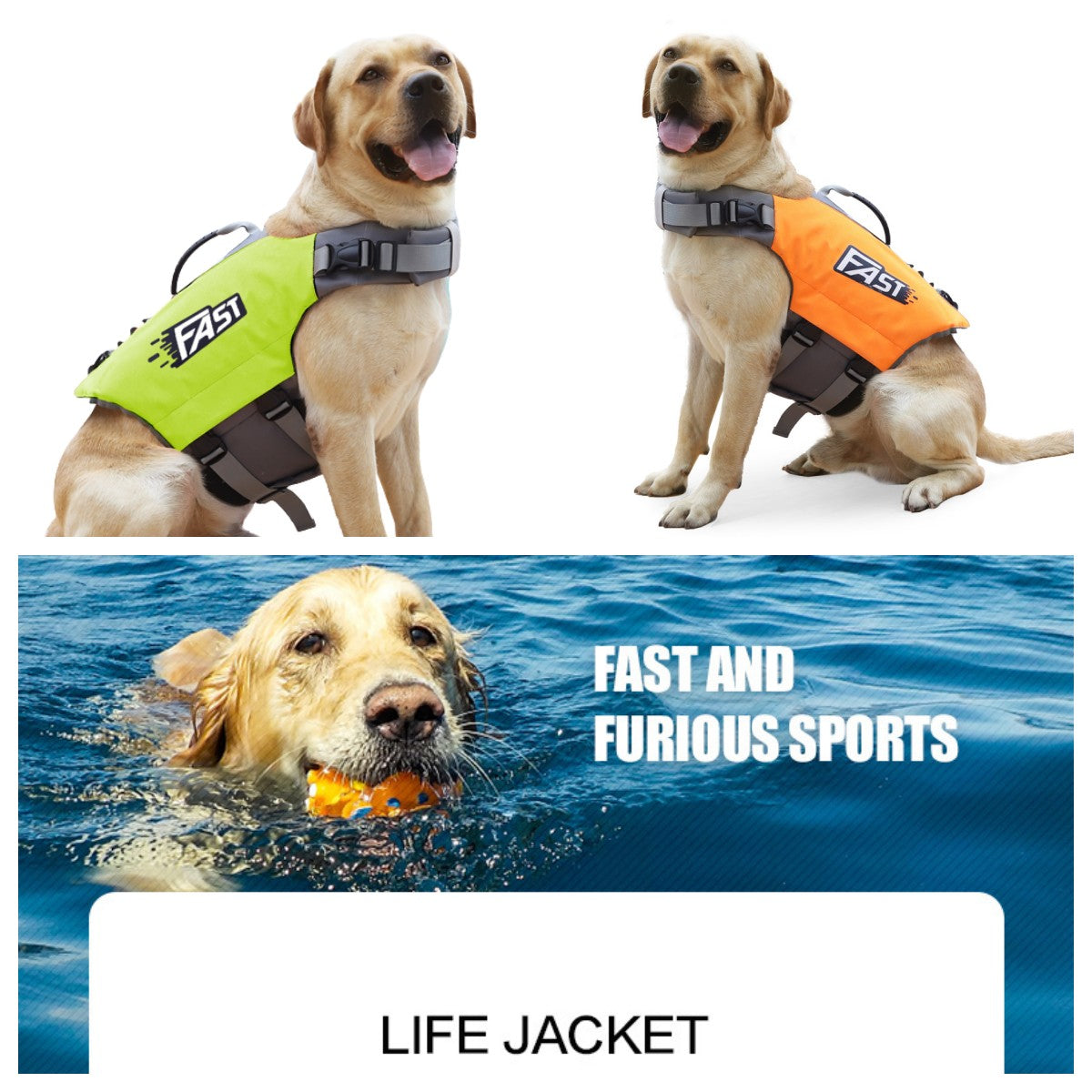 Gilet de sauvetage réglable pour chien 