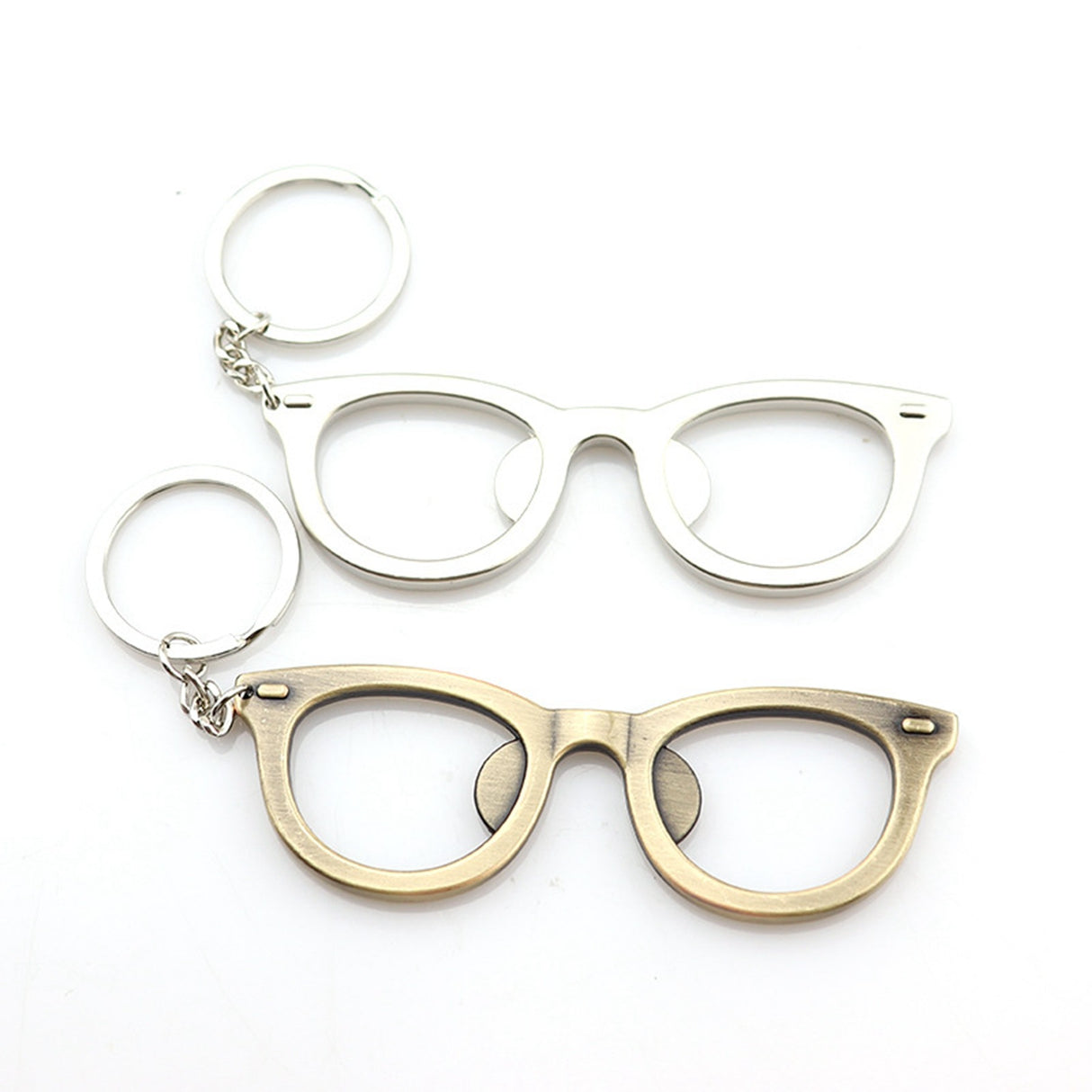 Porte-clés décapsuleur en forme de lunettes 