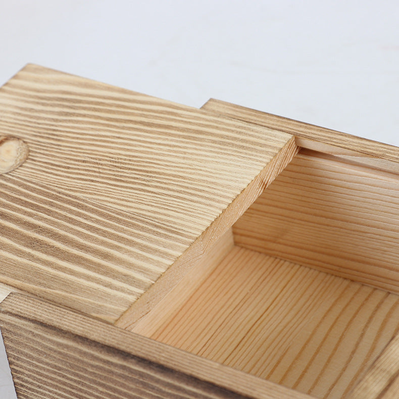 Boîte de rangement en bois avec logo personnalisé 