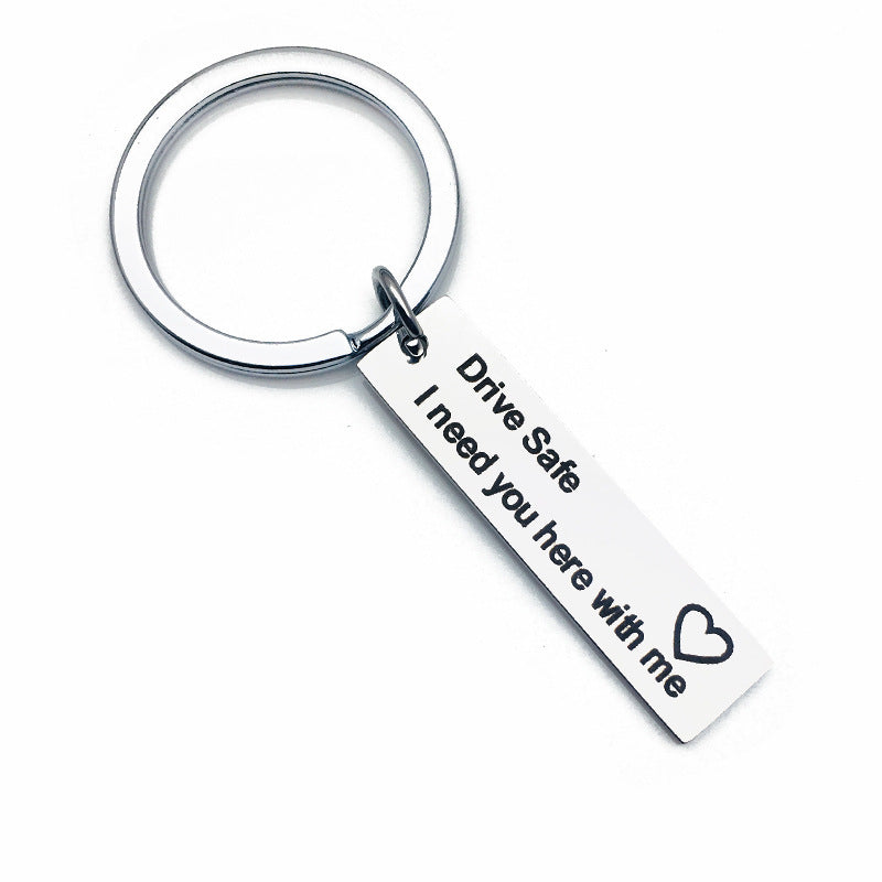 Porte-clés Drive Safe en acier inoxydable 
