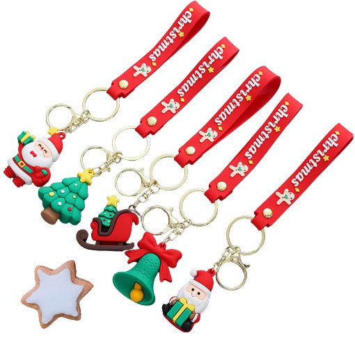 Porte-clés de Noël en silicone 3D 