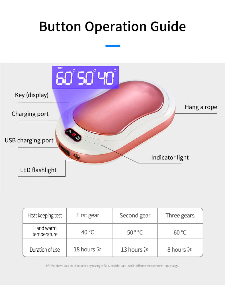 Chauffe-mains Power Bank 10 000 mAh 