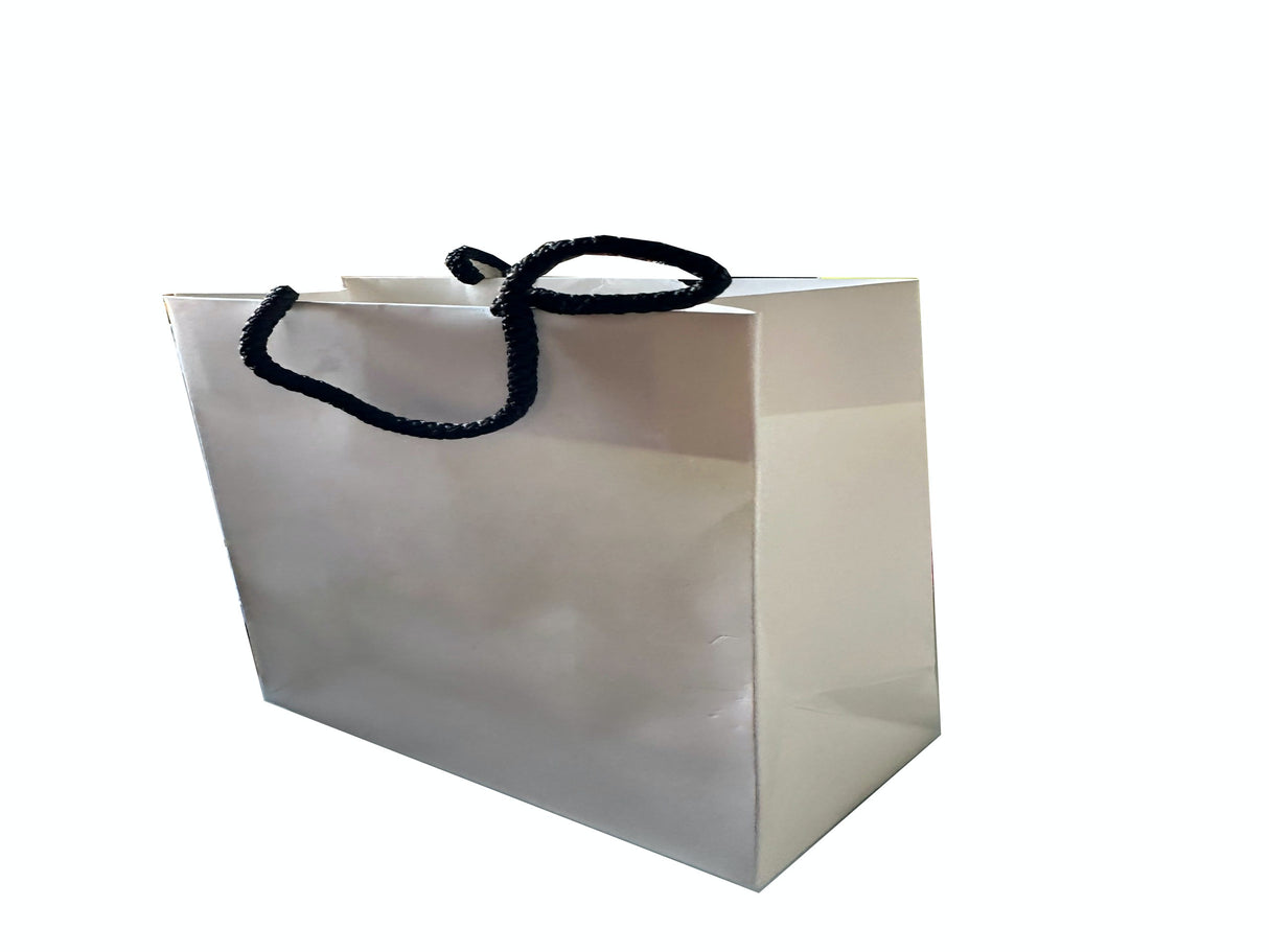 Sac blanc avec poignée noire 