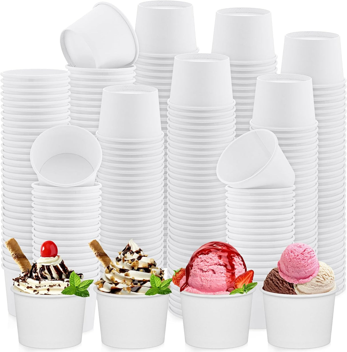 Coupes de crème glacée de 4 oz 
