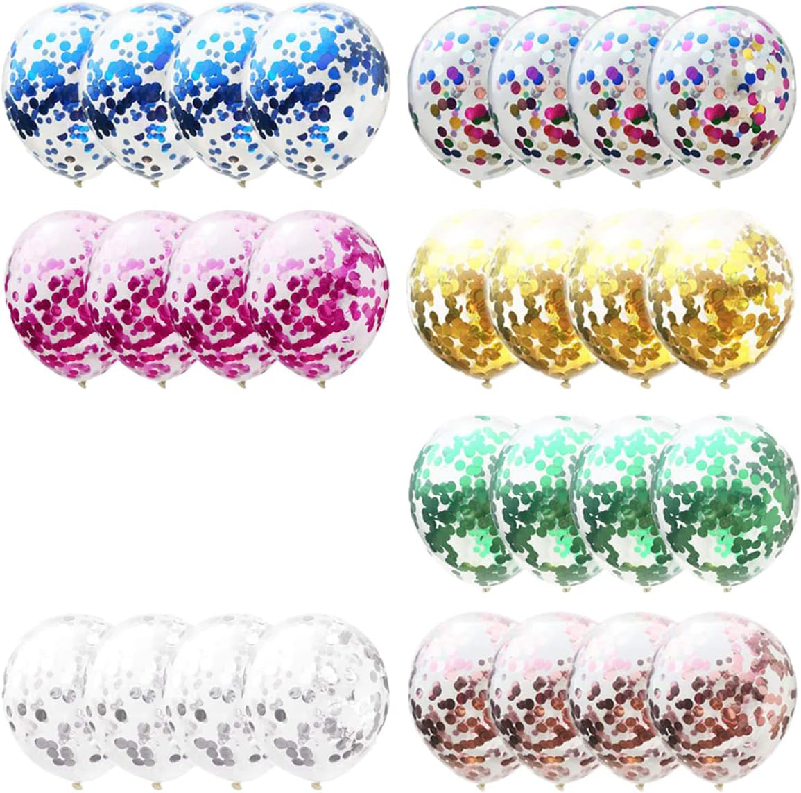 Ballons transparents de 12 pouces avec confettis à l'intérieur 