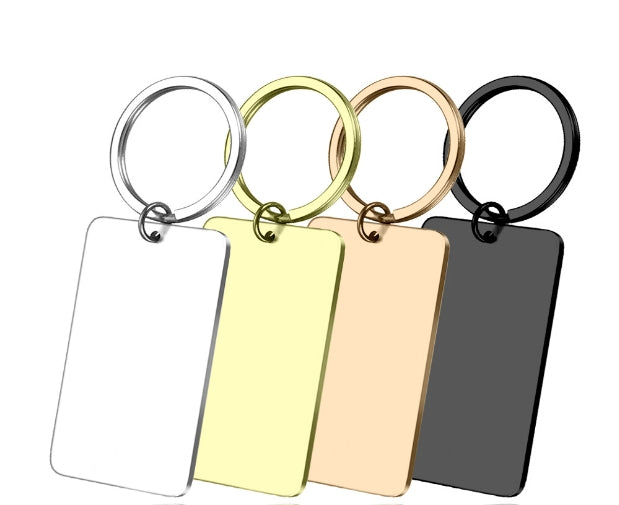 Porte-clés miroir en acier inoxydable 