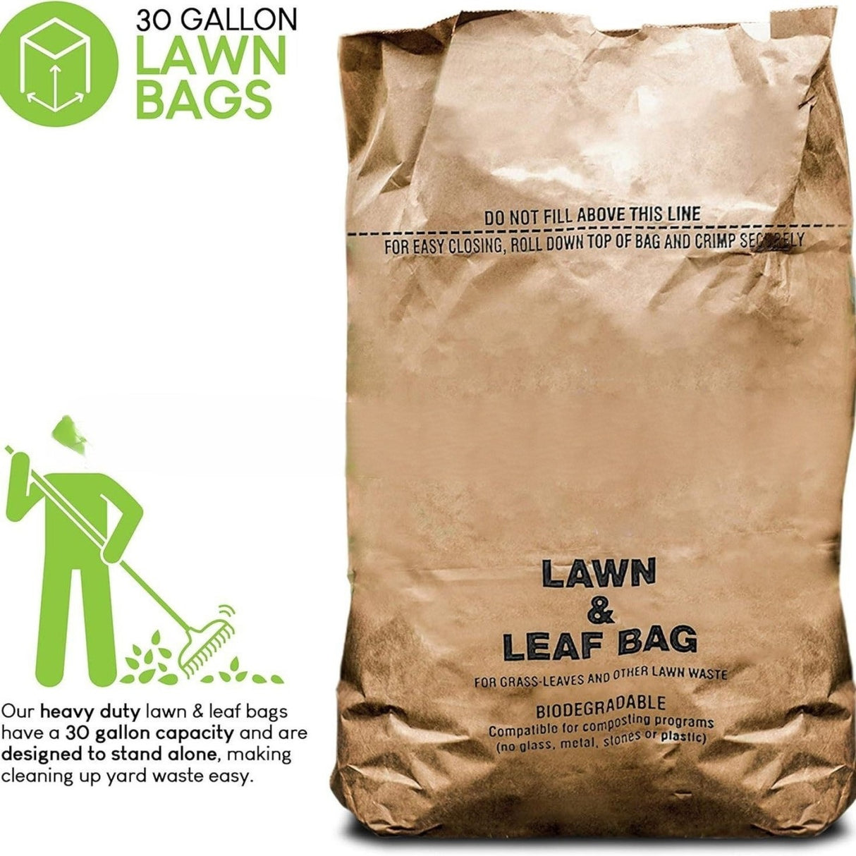 Sac à litière de feuilles de 30 gallons 