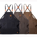 Tablier en toile avec bouton détachable