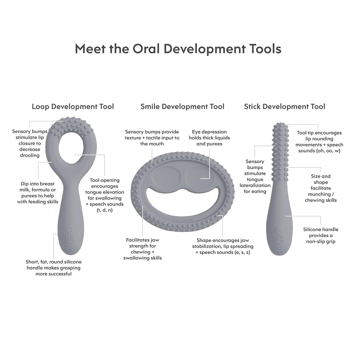 Kit d'outils de développement bucco-dentaire pour nourrissons 3 pièces 