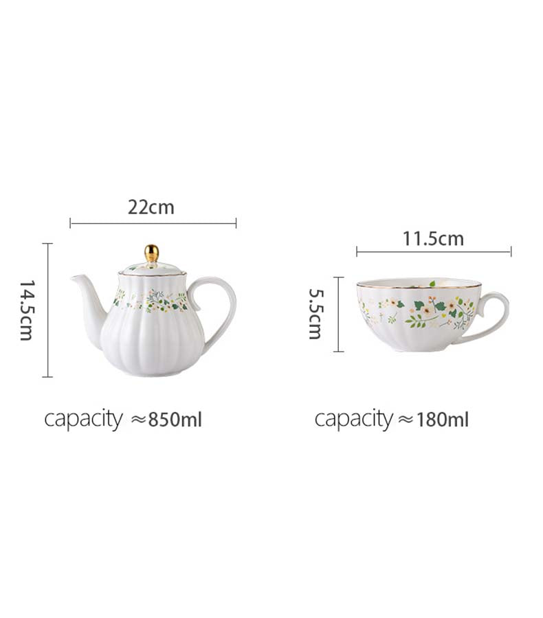 Teapot With Cup And Saucer Set