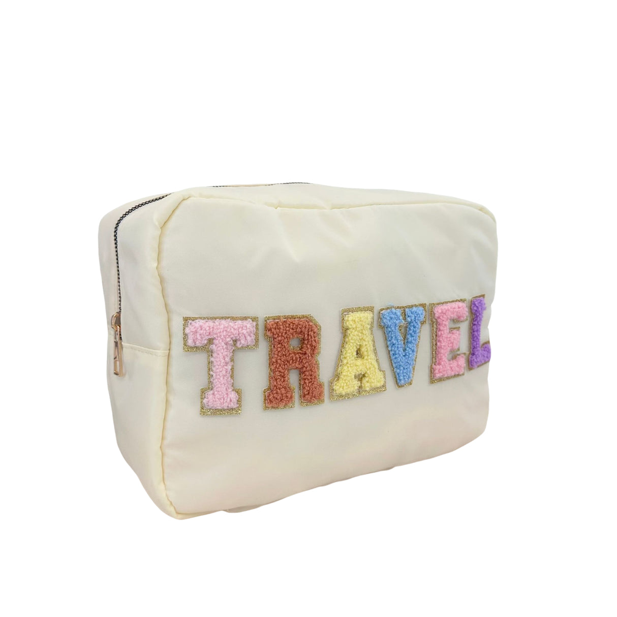 Pochette en nylon avec lettre brodée 