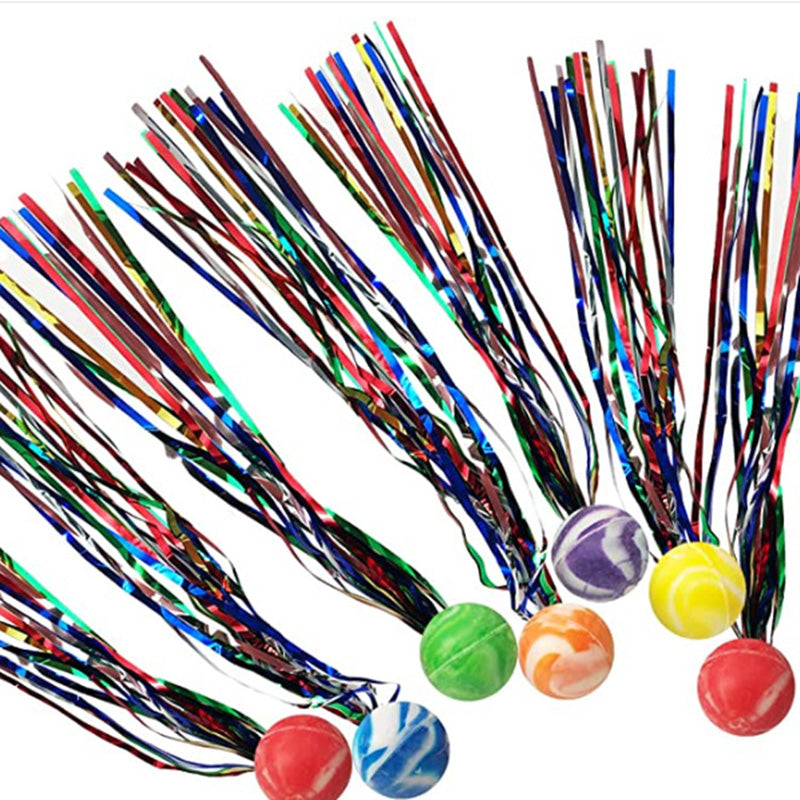 20 balles rebondissantes en ruban de 25 cm 