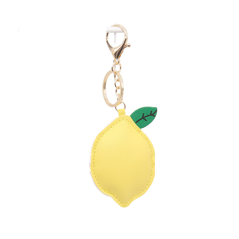 Porte-clés en cuir en forme de citron - Accessoire de sac 