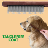 Peigne pour animaux en bois et en métal 