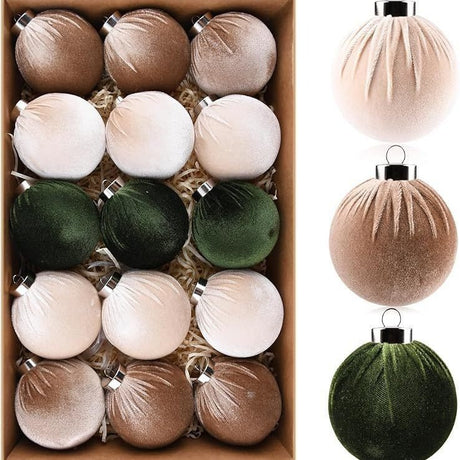 Christmas Ornament Velvet Balls Set - Yorkn Inc✅