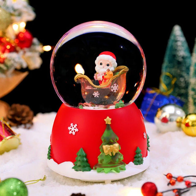 Christmas Snow Globe With Light And Music - Yorkn Inc✅