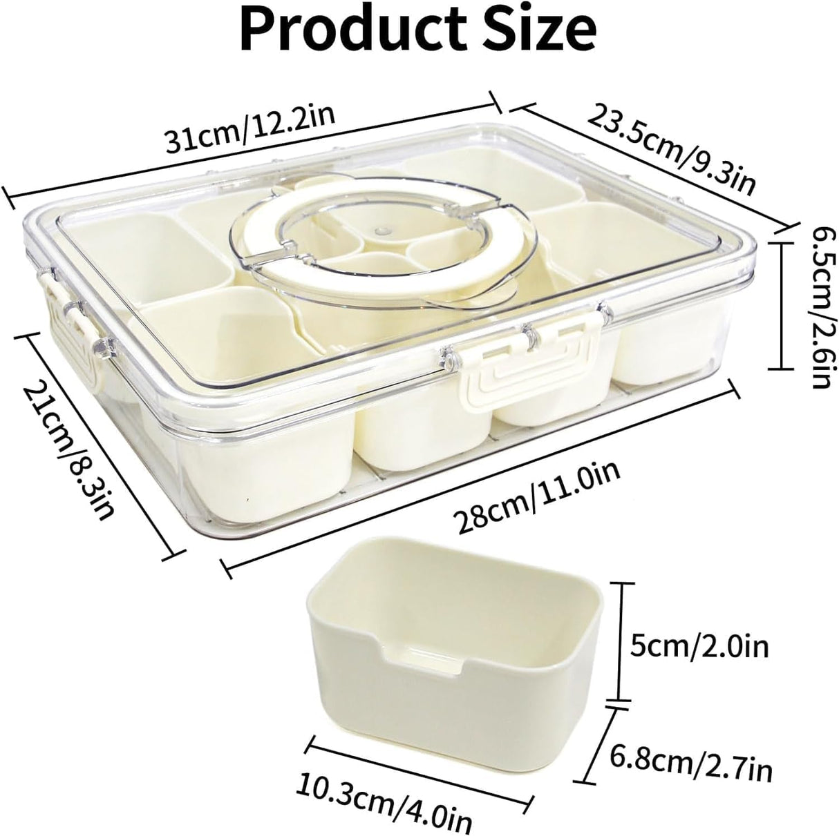 Divided Serving Tray With Lid And Handle - Yorkn Inc✅