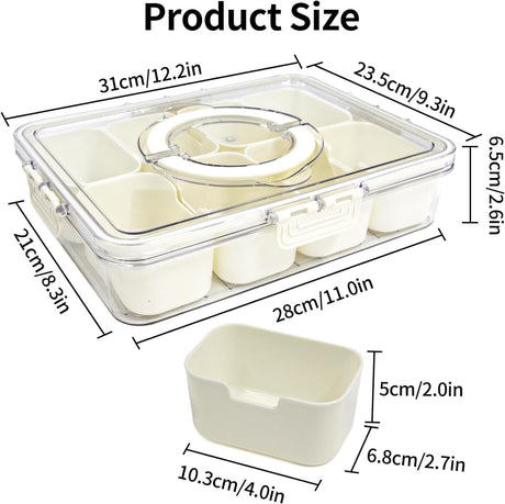 Divided Serving Tray With Lid And Handle - Yorkn Inc✅