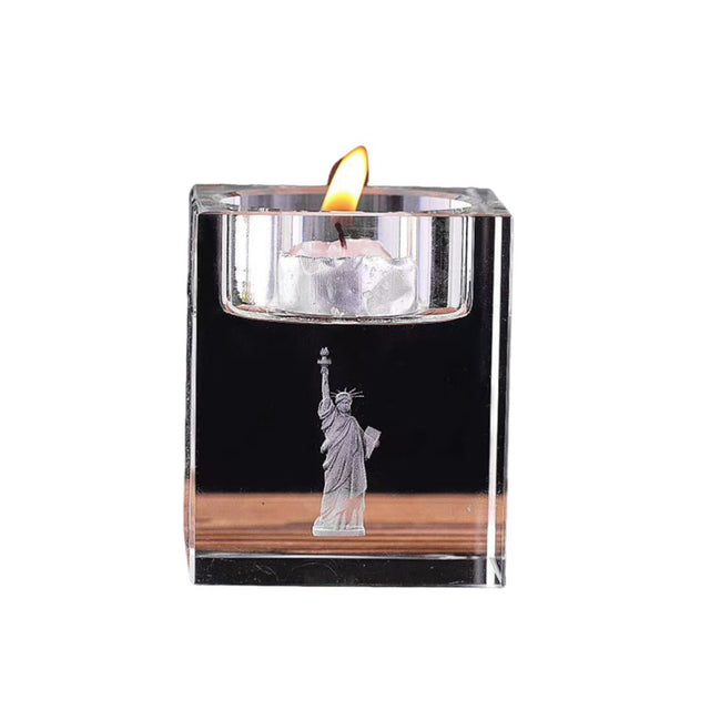 Elegant Solid Crystal Candle Holder - Yorkn Inc✅