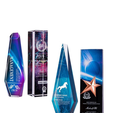 Full Color Print Crystal Trophy - Yorkn Inc✅