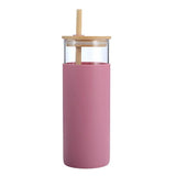Glass Tumbler With Wooden Lid And Straw - Yorkn Inc✅