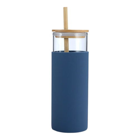 Glass Tumbler With Wooden Lid And Straw - Yorkn Inc✅