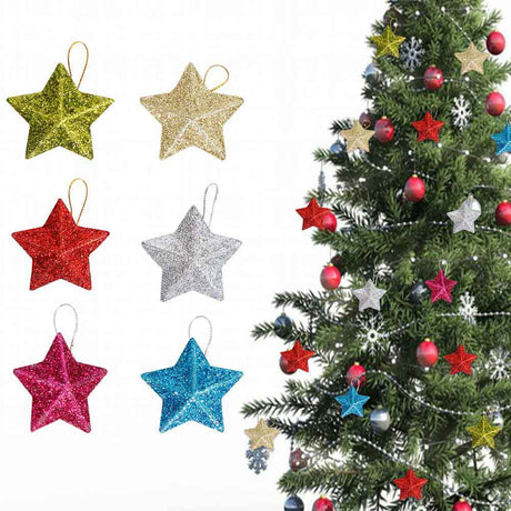Glitter Christmas Star Hanging Decor - Yorkn Inc✅