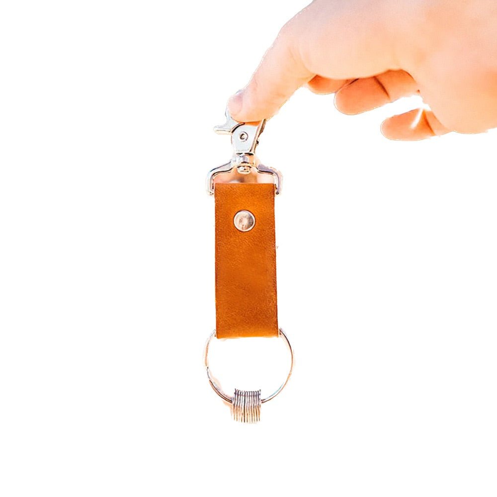 Leather Keychain With A Metal Disc - Yorkn Inc✅