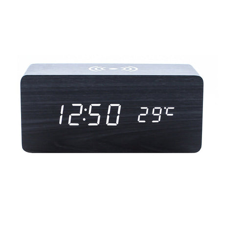 Led Wood Wireless Charging Clock - Yorkn Inc✅