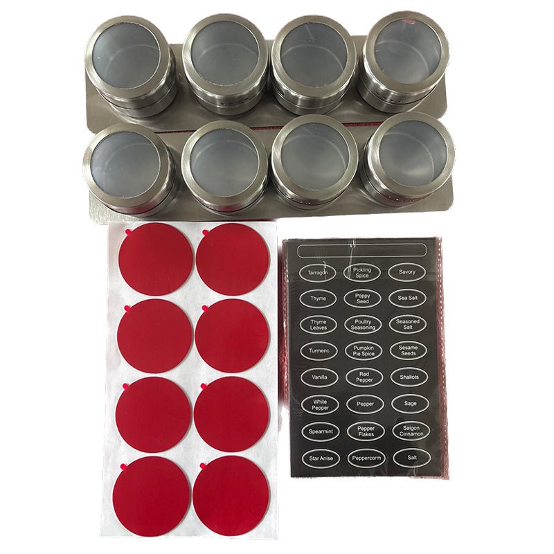 Magnetic Stainless Steel Spice Jars Set - Yorkn Inc✅