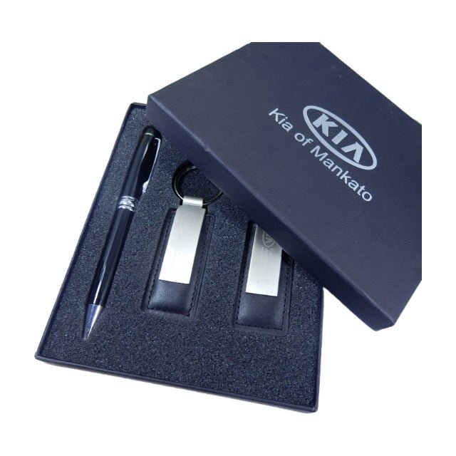 Metal Keychains & Pen Business Set 3pcs In Gift Box - Yorkn Inc✅