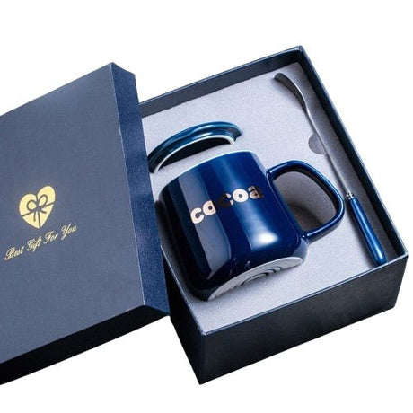 Mug With Lid Spoon Gift Box Set - Yorkn Inc✅