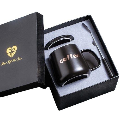 Mug With Lid Spoon Gift Box Set - Yorkn Inc✅